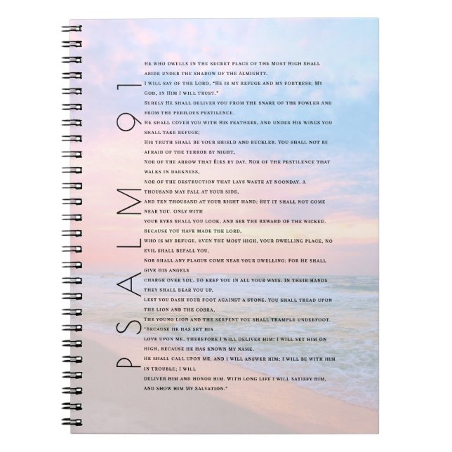 Psalm 91 Beach Ocean Waves Christlich Journal Notizblock (Vorderseite)
