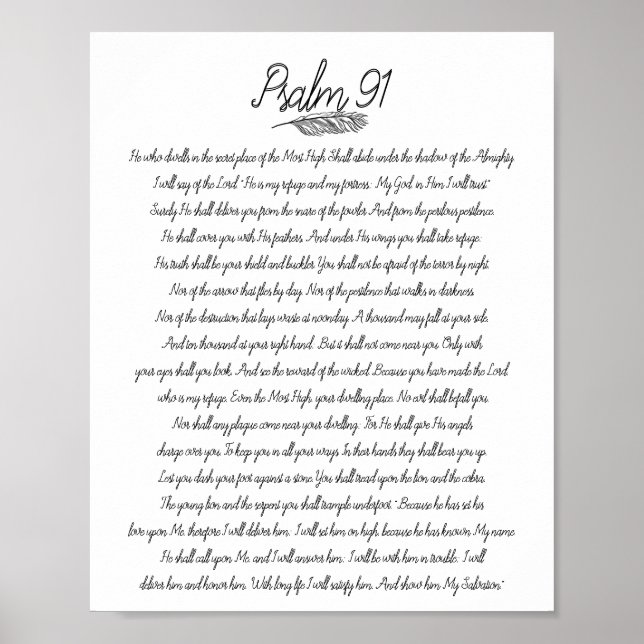 Psalm 91 Bibeldekoration Christliche Kunst Poster (Vorne)