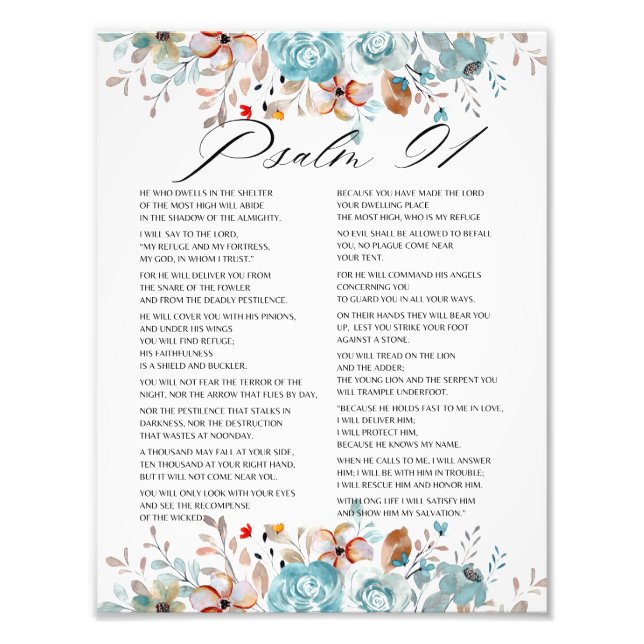 Psalm 91 Bibelschrift Fotodruck (Vorne)