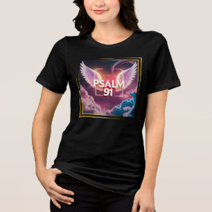 Psalm 91 Bibelverse mit Himmelsdesign Tri-Blend Shirt