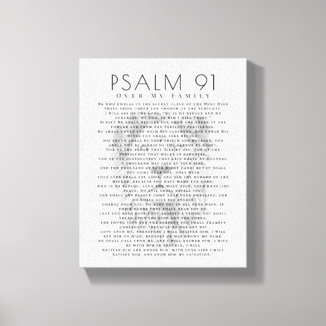 Psalm 91 Bibelverse über meinen Familienoberhaupt Leinwanddruck (Vorderseite)