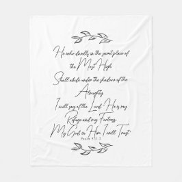 Psalm 91 Botanische Blätter Christlich Fleecedecke