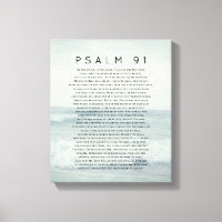 Psalm 91 Coastal Beach Waves Canvas Print