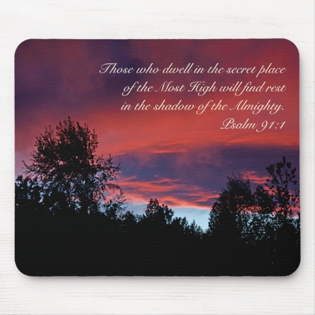 Psalm 91 Diejenigen, die an dem geheimen Ort wohne Mousepad (Vorne)