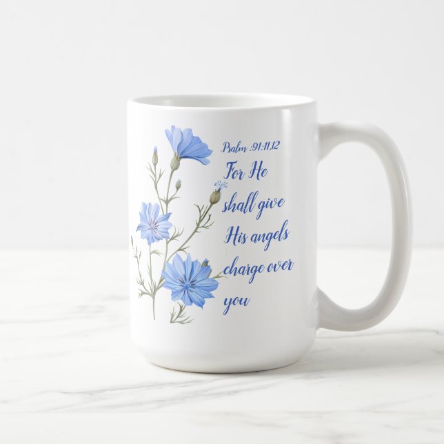 Psalm 91  Er wird seinen Engeln Inspiration geben Kaffeetasse (Rechts)