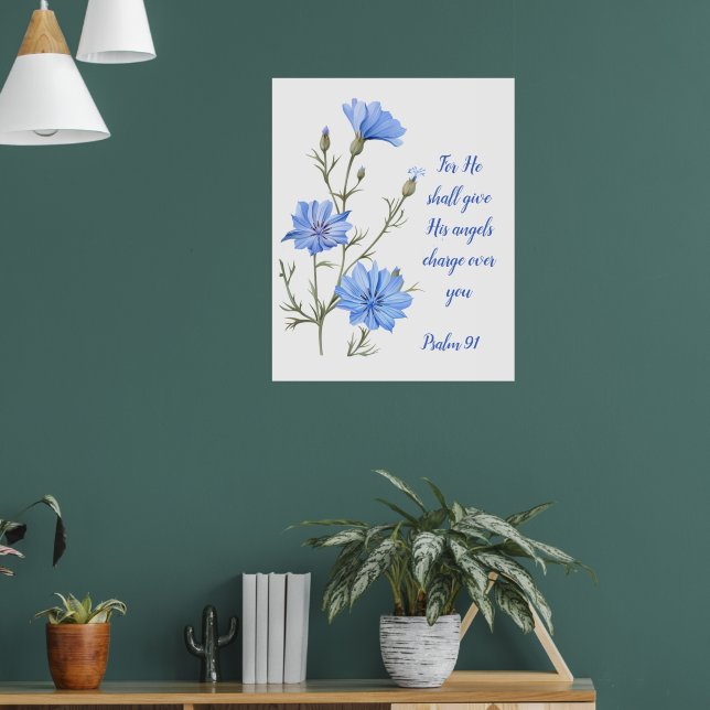 Psalm 91 Er wird seinen Engeln Inspiration geben  Poster (Wohnzimmer 1)