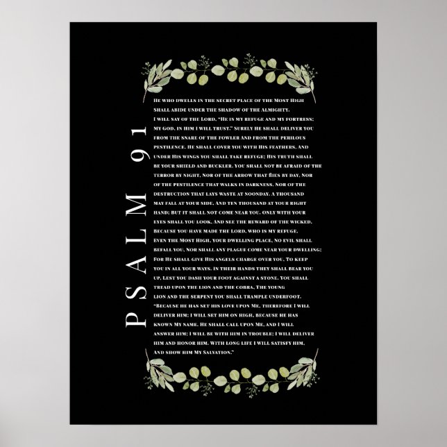 Psalm 91 Eucalyptus Blätter Bibelverses Poster (Vorne)