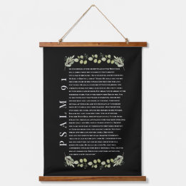 Psalm 91 Eukalyptusblätter Bibelverse Schriftrolle Wandteppich Mit Holzrahmen