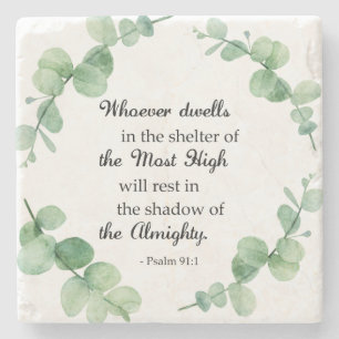 Psalm 91 Eukalyptuskranz christlicher Glaube Bibel Steinuntersetzer