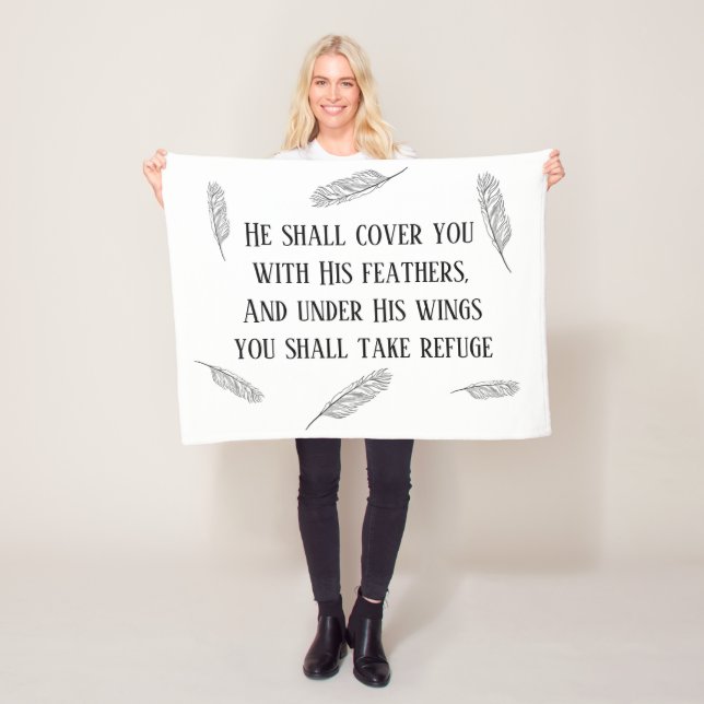 Psalm 91 Federn Design Christliche Fleece-Decke Fleecedecke (Beispiel)