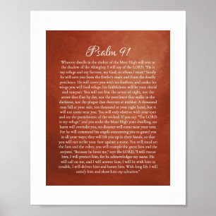 Psalm 91 für Schutz Poster