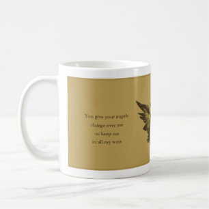 Psalm 91 Geschenk kaufen, Gold Engel Kaffeetasse