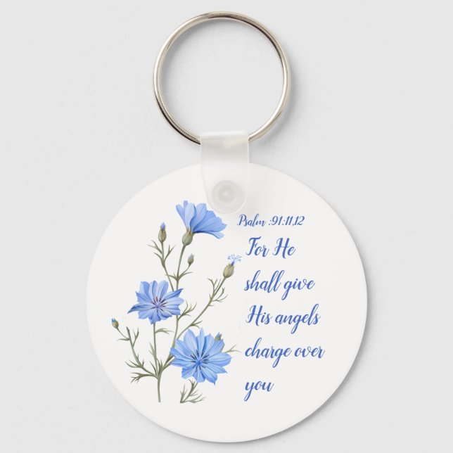 Psalm 91  He Shall Give His Angels Inspirational Schlüsselanhänger (Vorderseite)