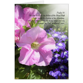 Psalm 91, Lichtstrahlen und Blumen, faltete Karte
