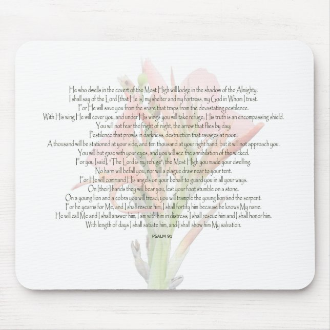 Psalm 91 Lily Blume Mein Gott ist, wem ich vertrau Mousepad (Vorne)