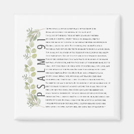 Psalm 91 Moderne weiche Aquarellpflanze Bibel Magnet