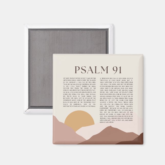 Psalm 91 NKJV Bibelverse Magnet (Vorderseite/Rückseite)