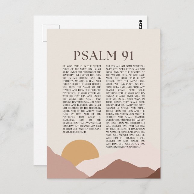 Psalm 91 NKJV Bibelverse Postkarte (Vorne/Hinten)