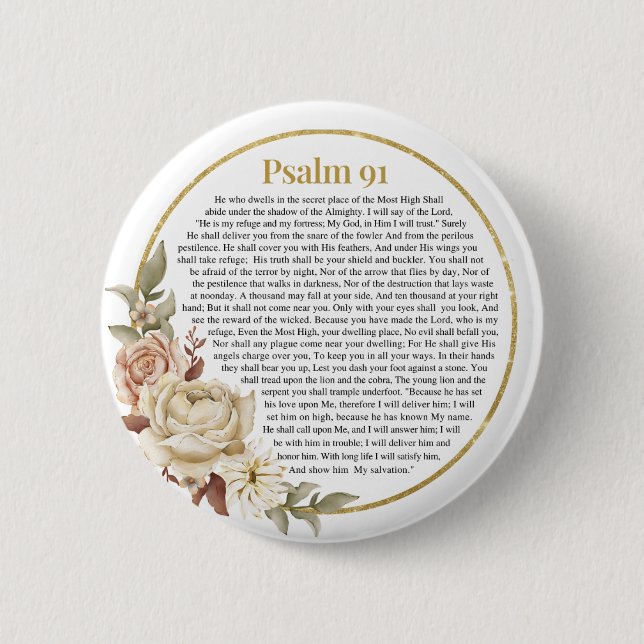 Psalm 91 NKJV Button (Vorderseite)