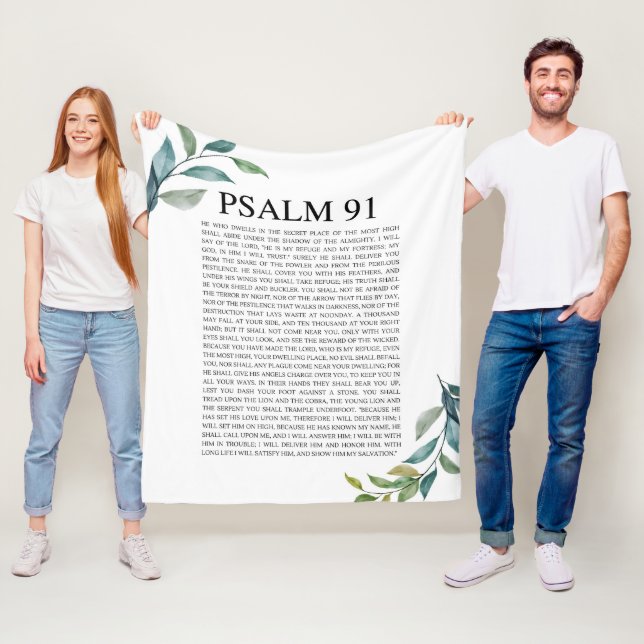 Psalm 91 NKJV Fleecedecke (Beispiel)