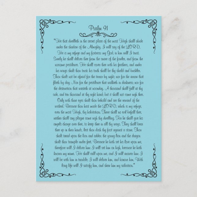Psalm 91 Postkarte (Vorderseite)