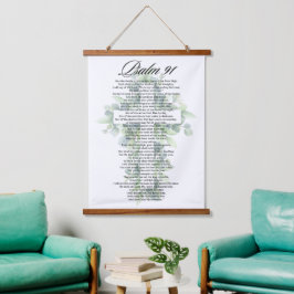 Psalm 91 Religiöses Kreuz mit Eukalyptus Christlic Wandteppich Mit Holzrahmen