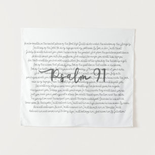 Psalm 91 Scripture Art Script Briefe Tapestry Wandteppich