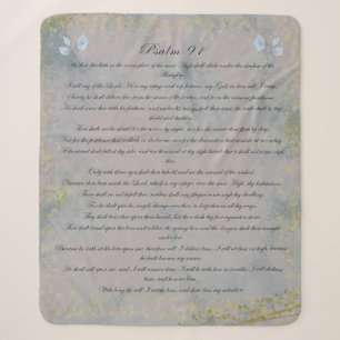 Psalm 91, Scripture & Eukalyptus-Blätter, grün Sherpadecke
