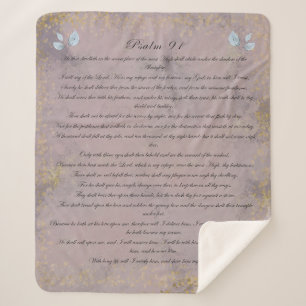 Psalm 91, Scripture & Eukalyptus-Blätter, Lila Sherpadecke