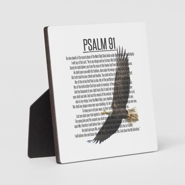 Psalm 91 Soaring Eagle Scripture Art Plaque Fotoplatte (Vorderseite)