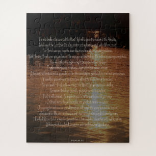 Psalm 91, Sonnenuntergang auf Wasser Herausforderu Puzzle