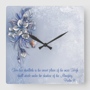 Psalm 91@ Square Quadratische Wanduhr