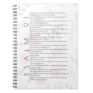 Psalm 91 Typografie Christlich Floral Journal Notizblock