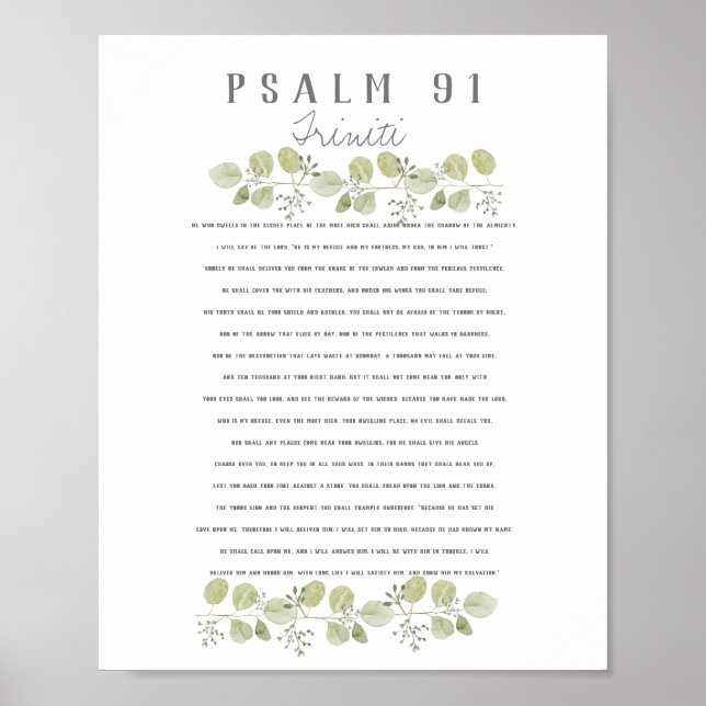 Psalm 91 über Ihr Kind Eukalyptus-Blätter nach Maß Poster (Vorne)