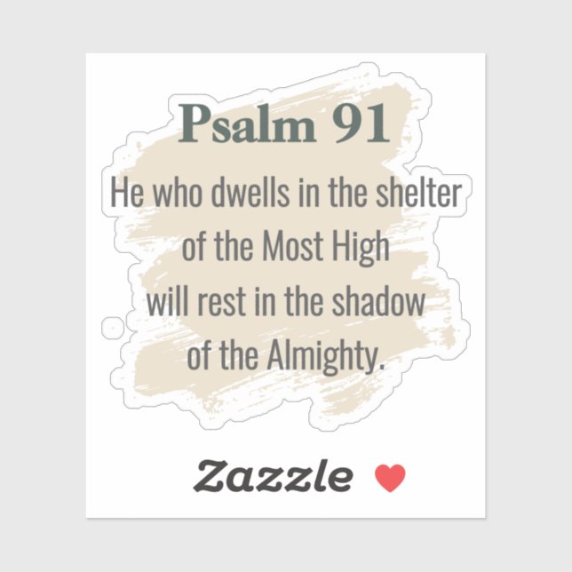 Psalm 91 Vinyl Aufkleber – Wer in der Zuflucht (Blatt)