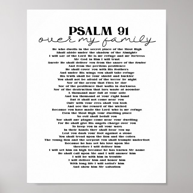 Psalm 91 Wanddekoration für Ihr Familienposter Pri Poster (Vorne)