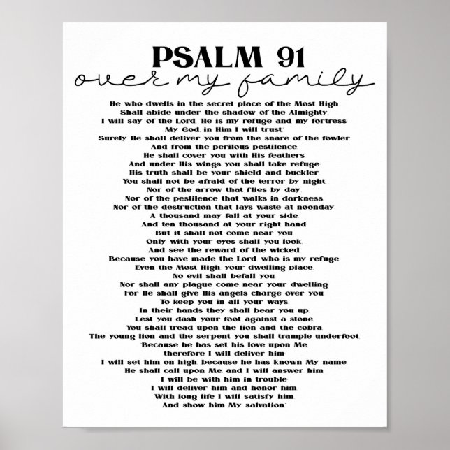 Psalm 91 Wanddekoration für Ihr Familienposter Pri Poster (Vorne)