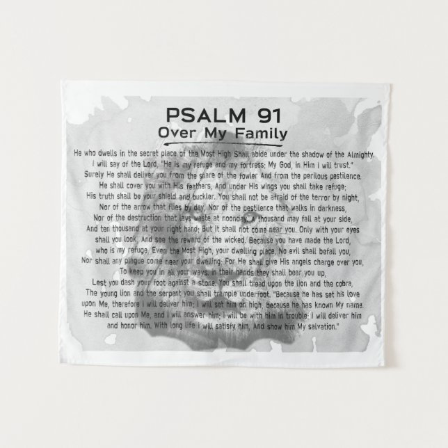 Psalm 91 Wandteppiche aus Schwarz und Weiß Löwe (Vorderseite (Horizontal))