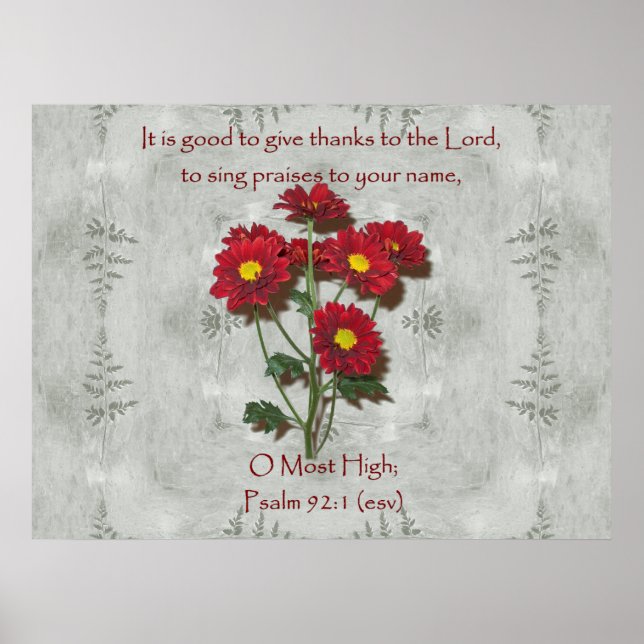Psalm 92:1 ~ Danke an den Herrn Poster (Vorne)
