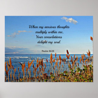 Psalm 94:19 Wenn meine ängstlichen Gedanken.. Poster