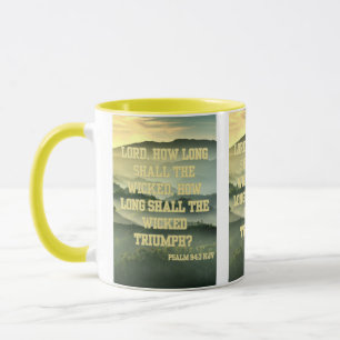Psalm 94:3 KJV Bibelverse Pic Two-Tone Tasse