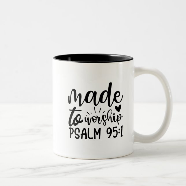 Psalm 95 1-01 (2) zweifarbige tasse (Rechts)
