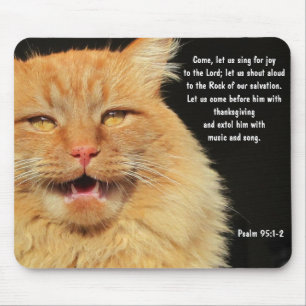 Psalm 95:1-2 mit singender großer orangefarbener K Mousepad
