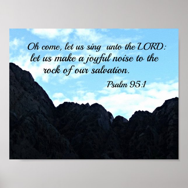 Psalm 95:1 O kommt, lass uns singen zum Herrn Poster (Vorne)