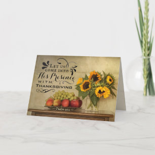 Psalm 95:2 In seine Gegenwart mit Erntedank Karte