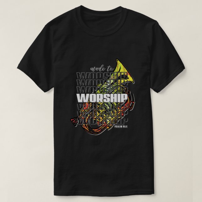 Psalm 95 für Saxophon Christlich gemacht T-Shirt (Design vorne)