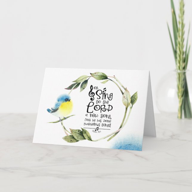 Psalm 98:1 Singt zum Herrn a New Song Bible Verse Karte (Vorderseite)
