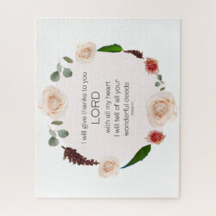 Psalm 9:1, Bibelverse Puzzle