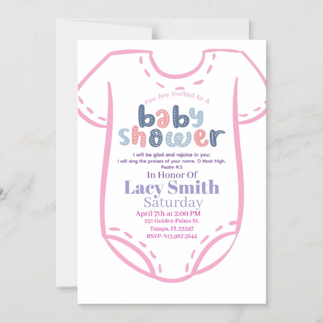 Psalm 9:2 Girl Baby Shower Invitation Magneteinladung (Vorderseite)
