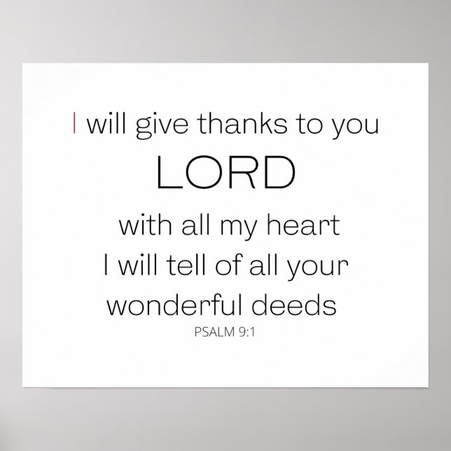 Psalm 9, ich danke Ihnen, Herr LORD, Poster (Vorne)